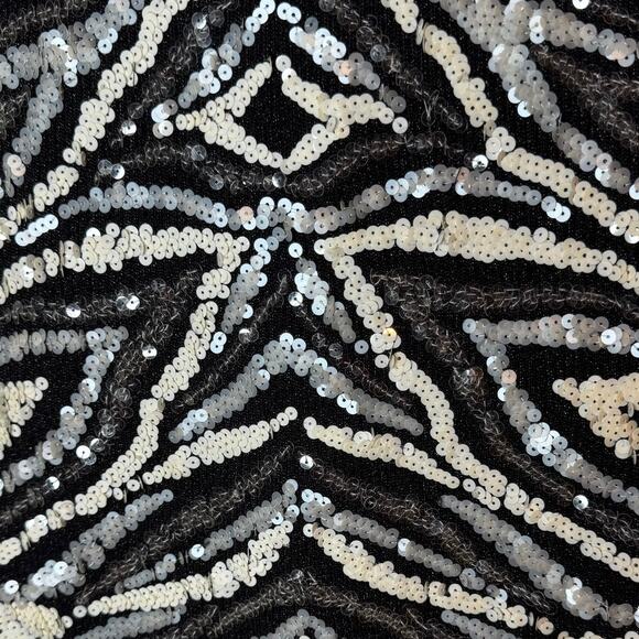 VTG 1990's Cache Women Stretch Knit Sleeveless Silver Sequin Top Size Medium - Picture 6 of 12